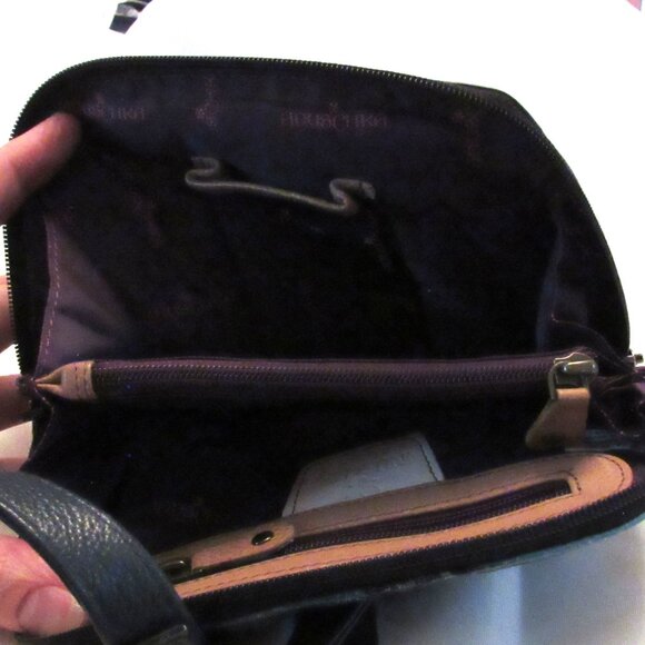 Anuschka Denim Paisley Floral Small Multi Compartment Zip-Around Organizer 8109 - Picture 6 of 7